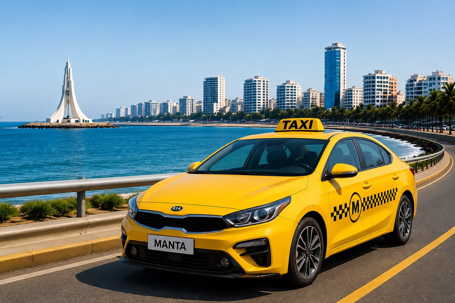 Taxi en el malecón de Manta