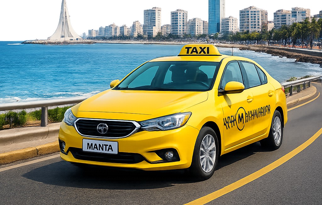 Taxi en el malecón de Manta